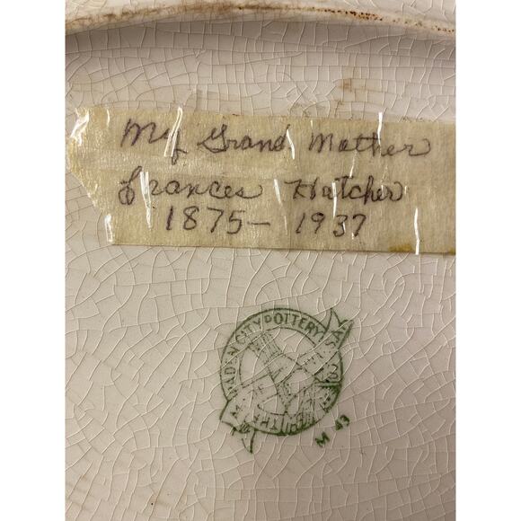 VTG Paden City Pottery Nasco Oval Platter 14x11in floral w22k gold swags trimGUC - Picture 11 of 16